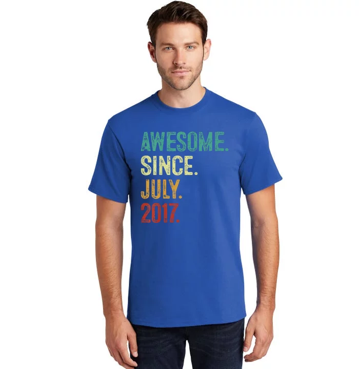 6 Year Old Awesome Since July 2017 6th Birthday Tall T-Shirt