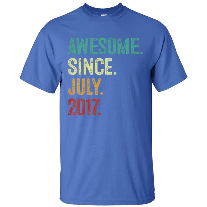 6 Year Old Awesome Since July 2017 6th Birthday Tall T-Shirt