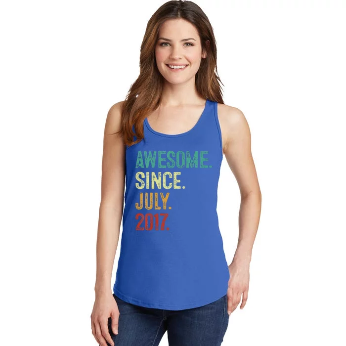 6 Year Old Awesome Since July 2017 6th Birthday Ladies Essential Tank