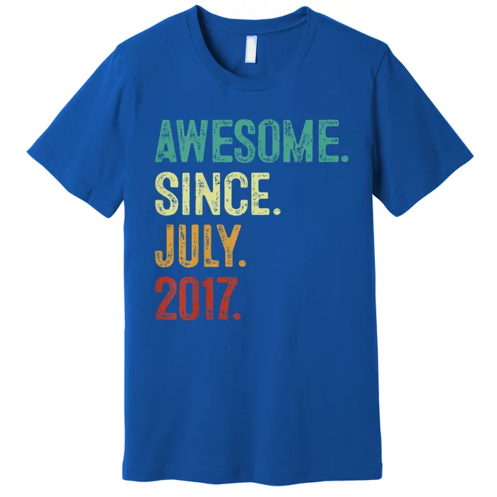 6 Year Old Awesome Since July 2017 6th Birthday Premium T-Shirt