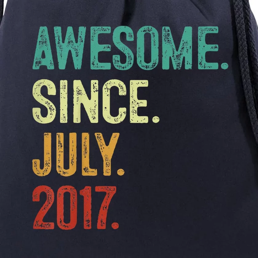 6 Year Old Awesome Since July 2017 6th Birthday Drawstring Bag