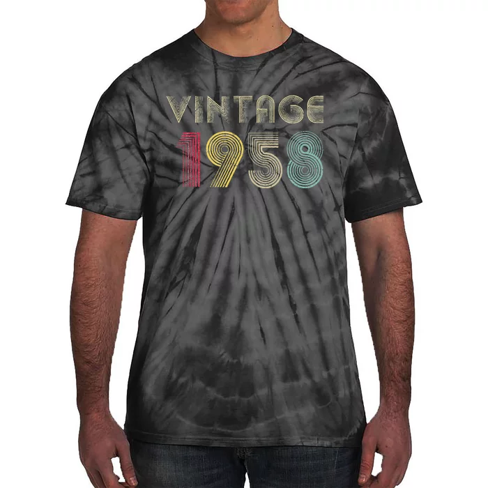 65 Years Old Gifts Vintage 1958 65th Birthday Womens Tie-Dye T-Shirt