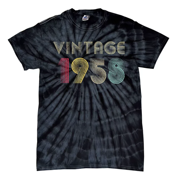 65 Years Old Gifts Vintage 1958 65th Birthday Womens Tie-Dye T-Shirt