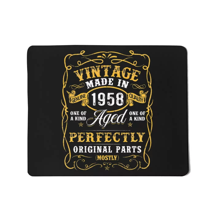 65 Years Old Vintage 1958 Limited Edition 65th Birthday Gift Mousepad