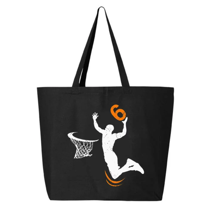 6 Year Old Basketball Dunk 6th Birthday Party 25L Jumbo Tote