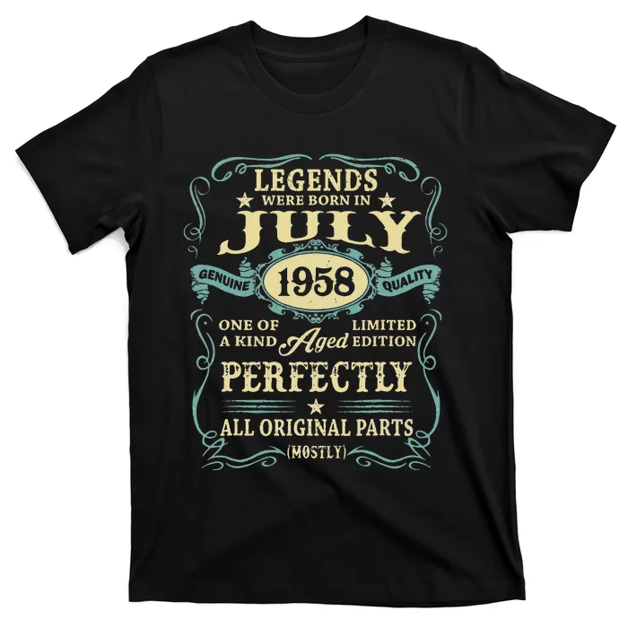 65 Yrs Old 65th Birthday Gift Legends Born In July 1958 T-Shirt