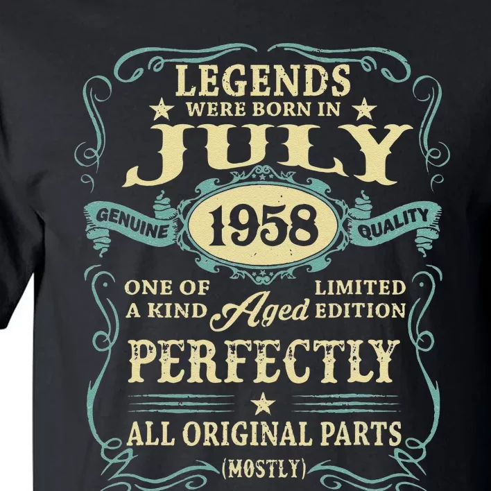 65 Yrs Old 65th Birthday Gift Legends Born In July 1958 Tall T-Shirt