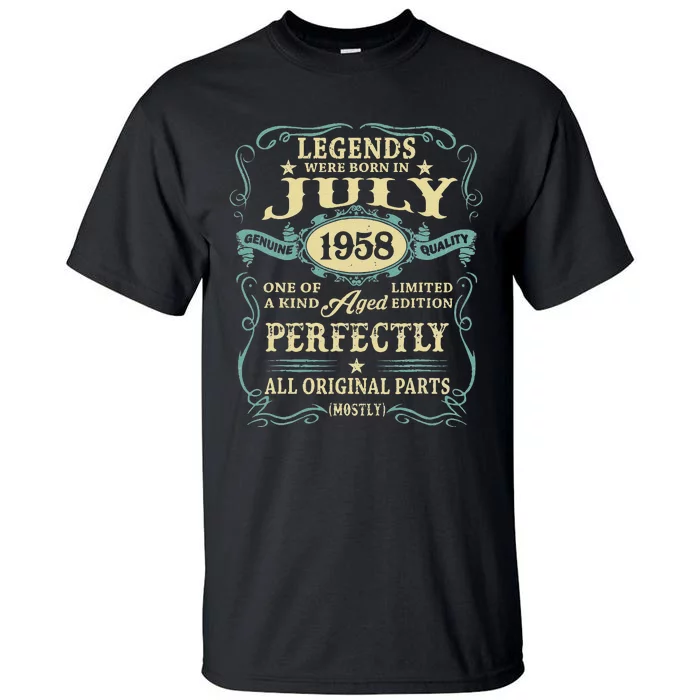 65 Yrs Old 65th Birthday Gift Legends Born In July 1958 Tall T-Shirt