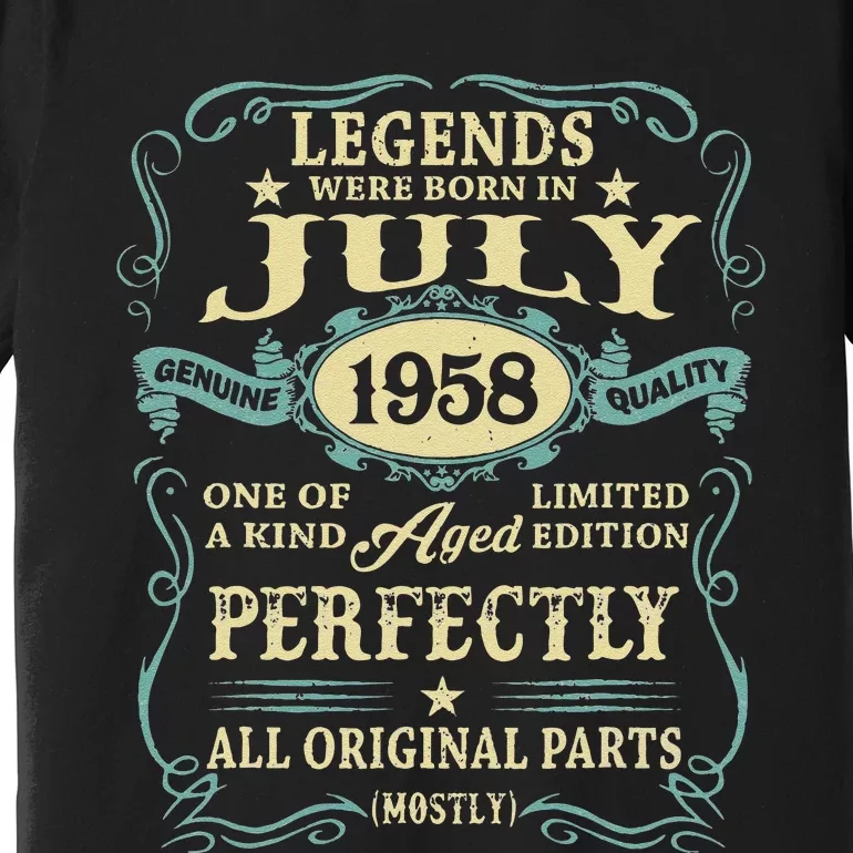 65 Yrs Old 65th Birthday Gift Legends Born In July 1958 Premium T-Shirt