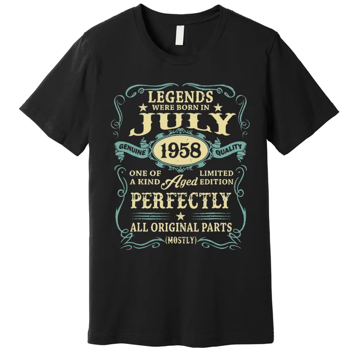 65 Yrs Old 65th Birthday Gift Legends Born In July 1958 Premium T-Shirt