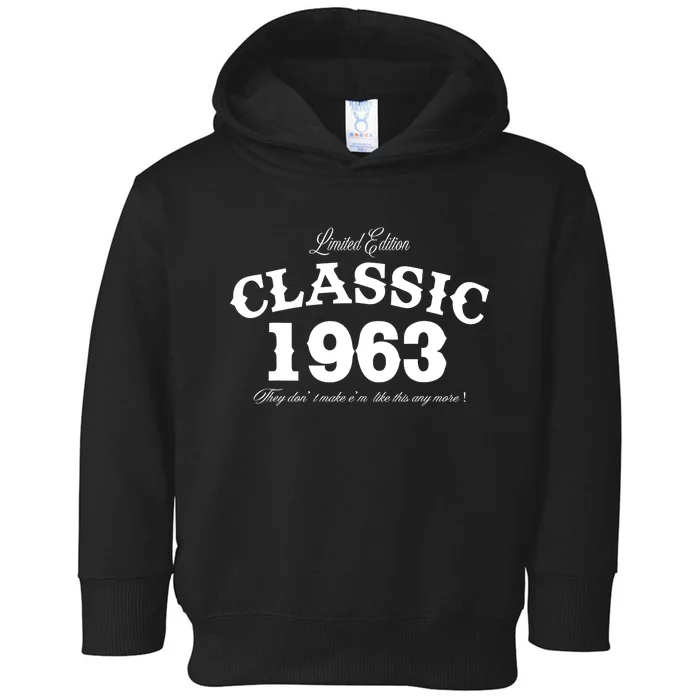 60 Year Old: Vintage Classic Car 1963 60th Birthday Toddler Hoodie