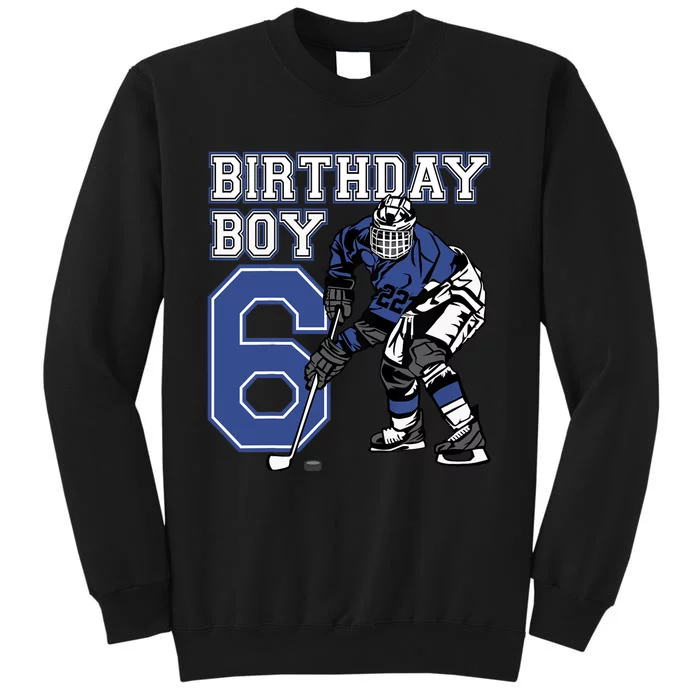 6 Year Old Ice Hockey Themed Birthday Party 6th Boy Gift Tall Sweatshirt