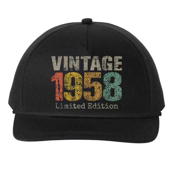 66 Year Old Gifts Vintage 1958 Limited Edition 66th Birthday Snapback Five-Panel Rope Hat