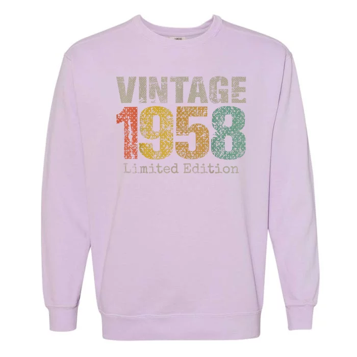 66 Year Old Gifts Vintage 1958 Limited Edition 66th Birthday Garment-Dyed Sweatshirt