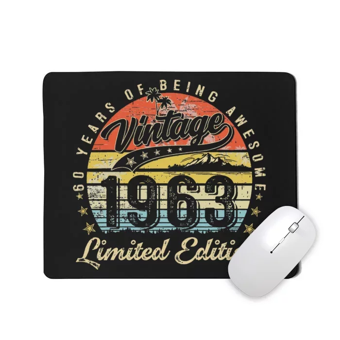 60 Year Old Gifts Vintage 1963 Limited Edition 60th Birthday Mousepad