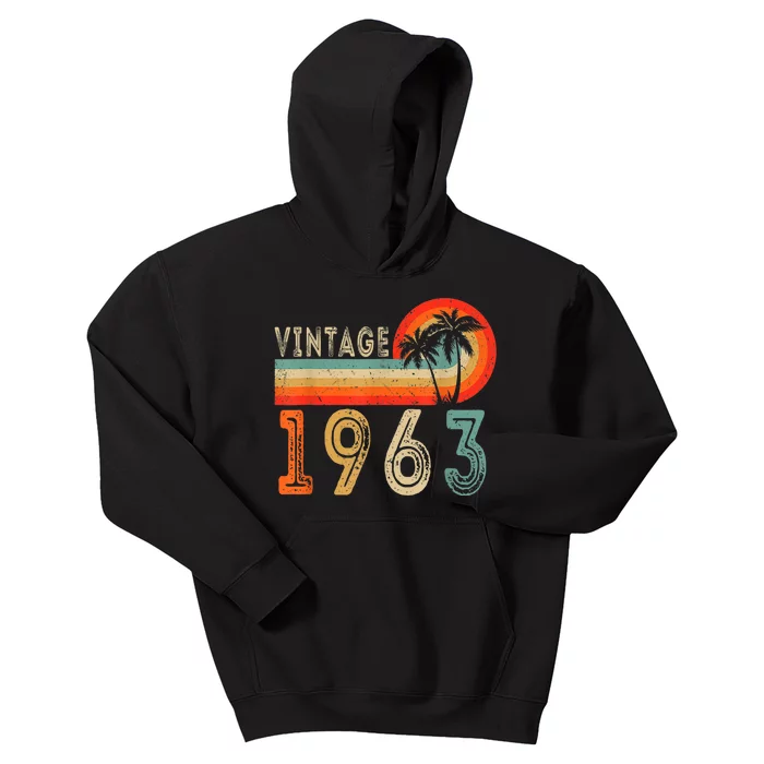 60 Year Old Gift Vintage 1963 Made In 1963 60th Birthday Kids Hoodie