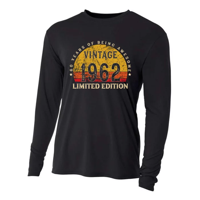 60 Year Old Gifts Retro Vintage 1962 Limited Edition 60th Birthday Cooling Performance Long Sleeve Crew