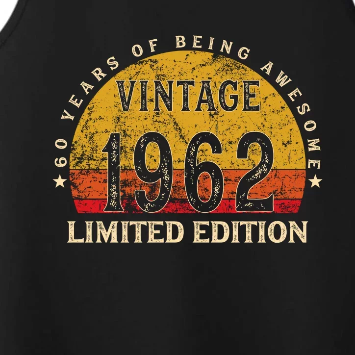 60 Year Old Gifts Retro Vintage 1962 Limited Edition 60th Birthday Performance Tank