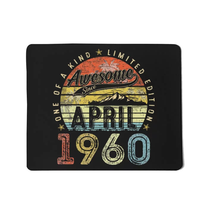 64 Year Old Vintage April 1960 64th Birthday Mousepad