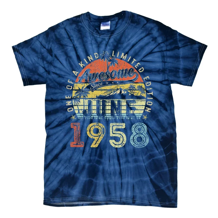 65 Year Old Awesome Since June 1958 65th Birthday (1) Tie-Dye T-Shirt