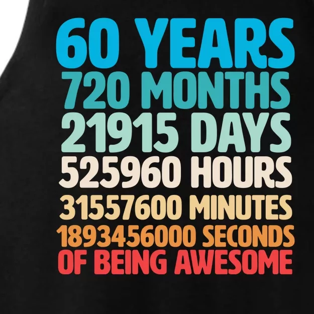 60 Years Of Being Awesome 60th Birthday Time Breakdown Ladies Tri-Blend Wicking Tank