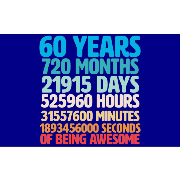 60 Years Of Being Awesome 60th Birthday Time Breakdown Bumper Sticker