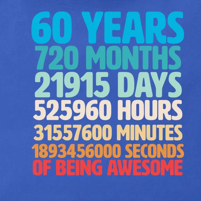 60 Years Of Being Awesome 60th Birthday Time Breakdown Zip Tote Bag