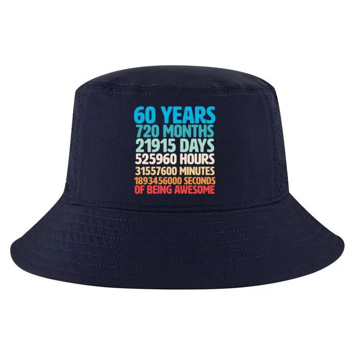 60 Years Of Being Awesome 60th Birthday Time Breakdown Cool Comfort Performance Bucket Hat