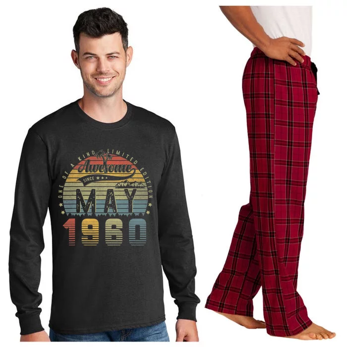 63 Year Old Awesome Since May 1960 63th Birthday Gifts Long Sleeve Pajama Set