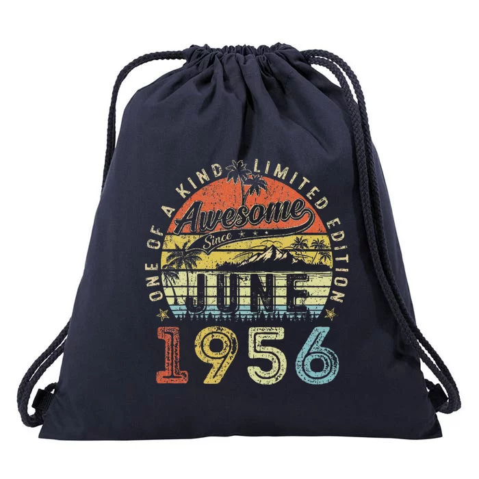 67 Year Old Awesome Since June 1956 67th Birthday Drawstring Bag