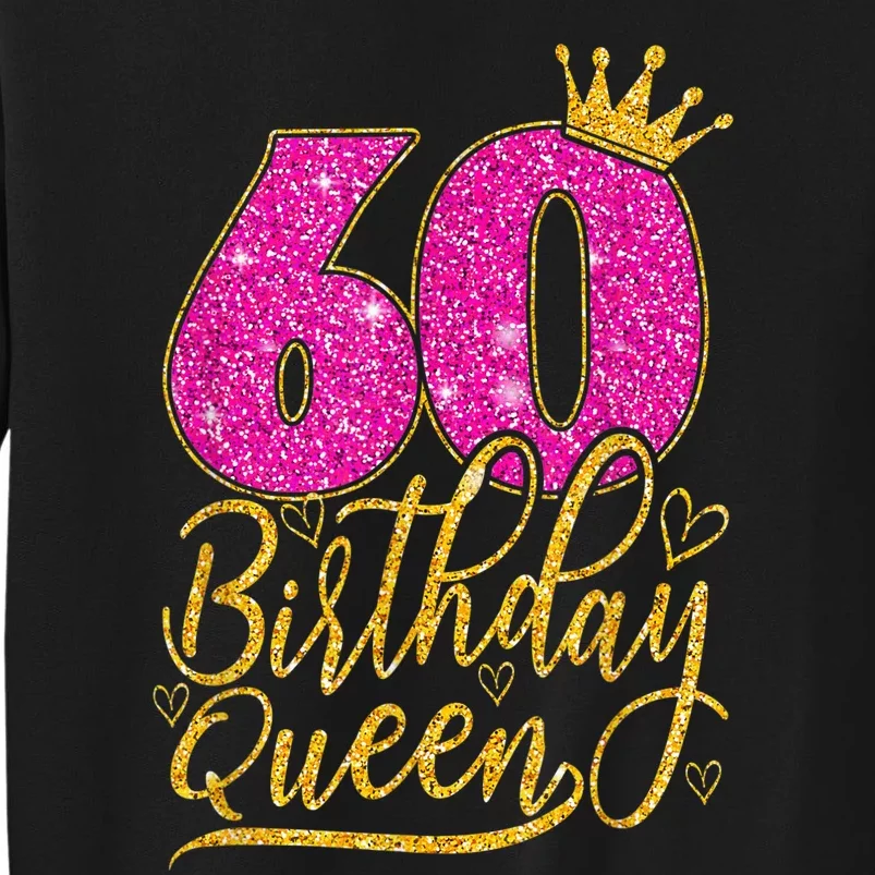 60 Year Old Gifts 60th Birthday Queen Diamond Crown Pink Tall Sweatshirt