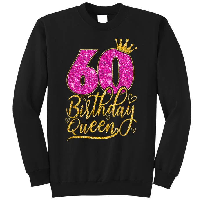 60 Year Old Gifts 60th Birthday Queen Diamond Crown Pink Tall Sweatshirt