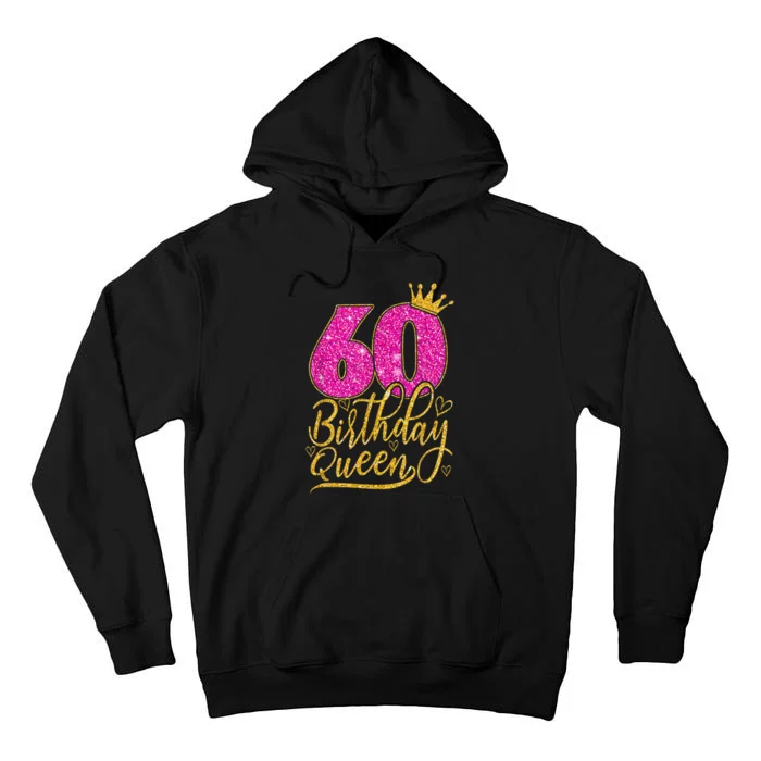 60 Year Old Gifts 60th Birthday Queen Diamond Crown Pink Tall Hoodie