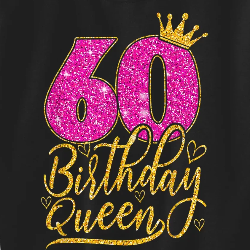 60 Year Old Gifts 60th Birthday Queen Diamond Crown Pink Kids Sweatshirt