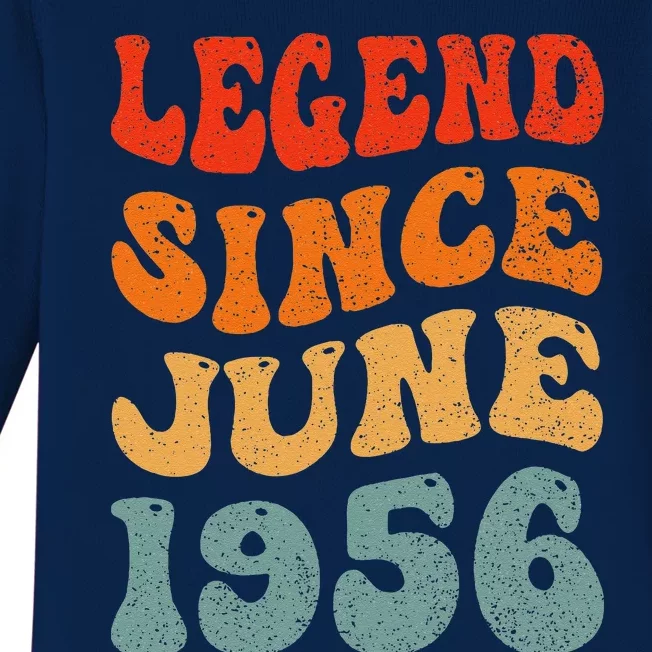 67 Years Old Legend Since June 1956 67th Birthday Baby Long Sleeve Bodysuit