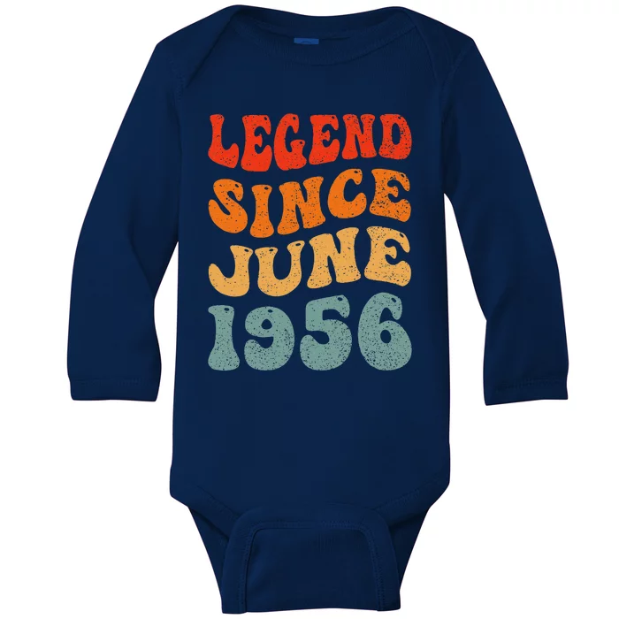 67 Years Old Legend Since June 1956 67th Birthday Baby Long Sleeve Bodysuit