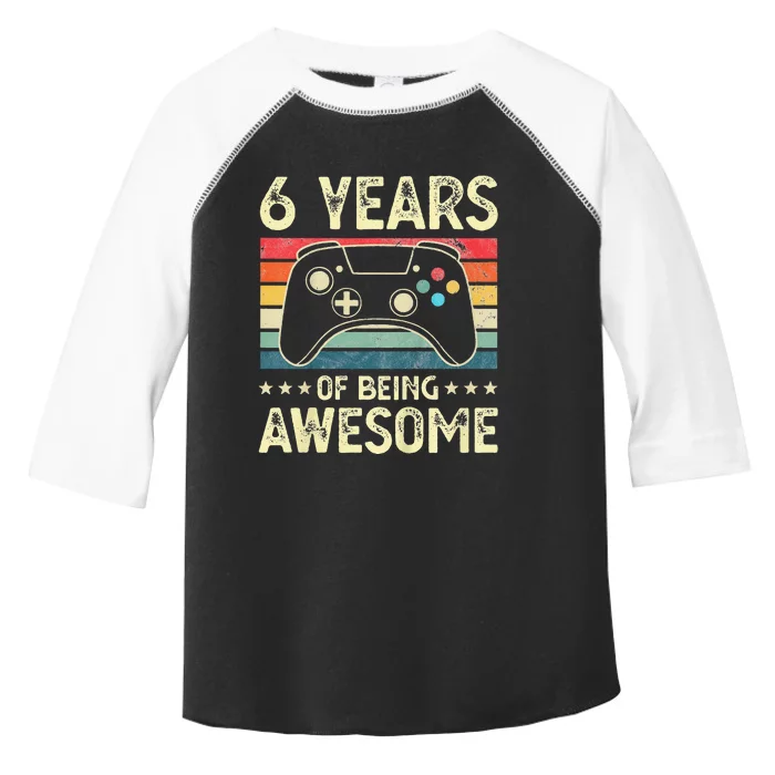 6 Years Old Awesome Video Game 6th Birthday Gamer Toddler Fine Jersey T-Shirt