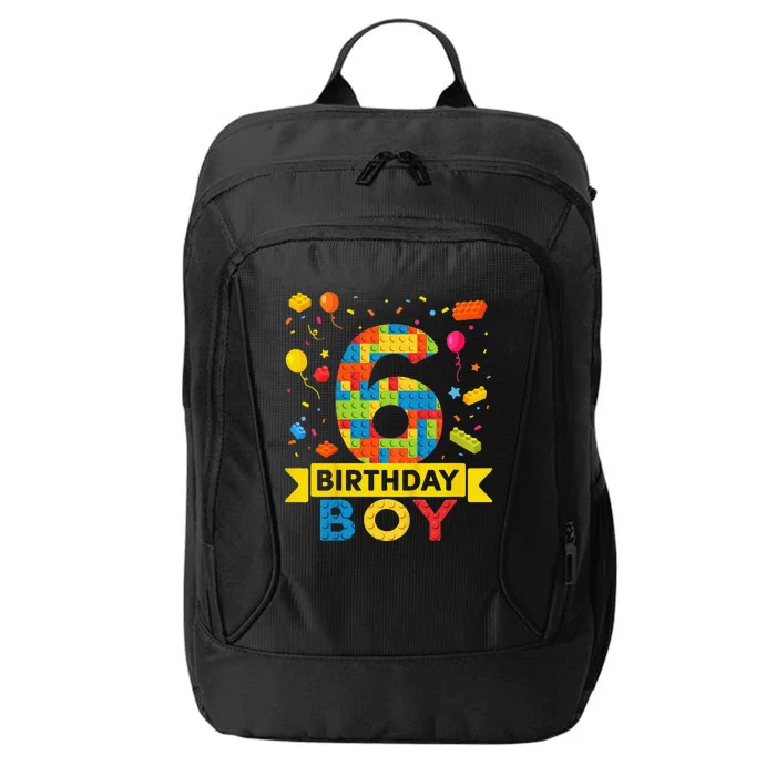 6 Year Old Building Blocks 6th Birthday Boy City Backpack