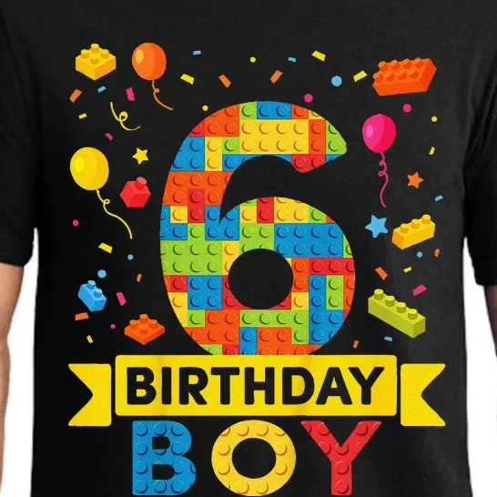 6 Year Old Building Blocks 6th Birthday Boy Pajama Set