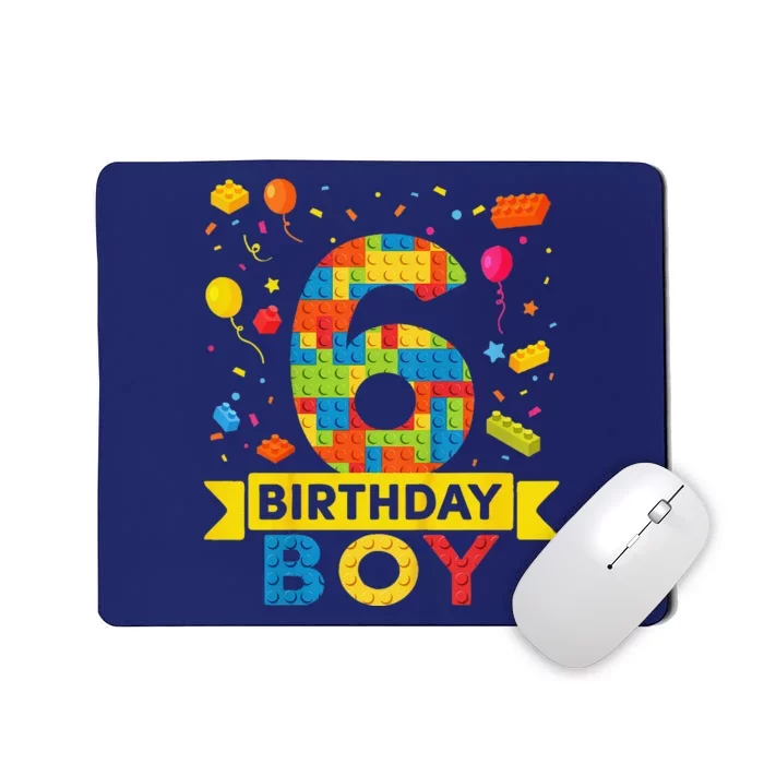 6 Year Old Building Blocks 6th Birthday Boy Mousepad