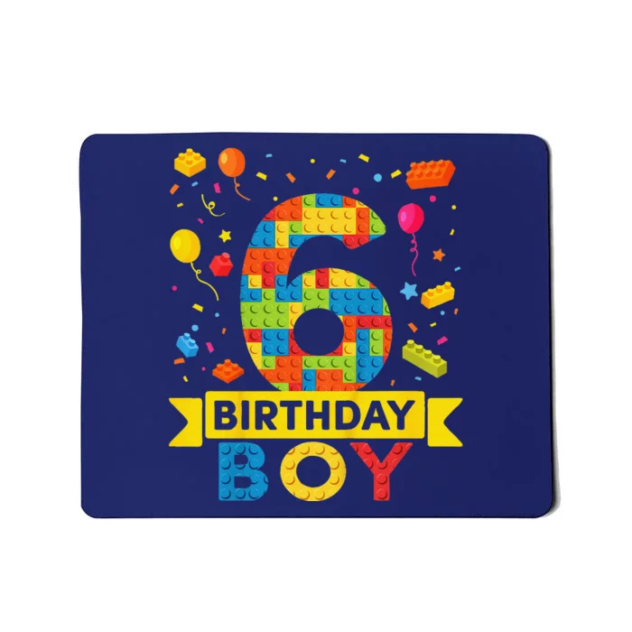 6 Year Old Building Blocks 6th Birthday Boy Mousepad