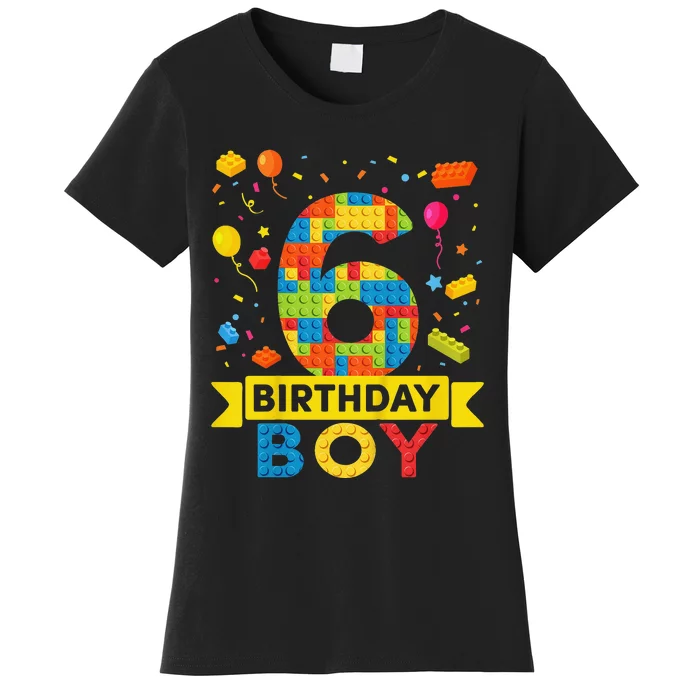 6 Year Old Building Blocks 6th Birthday Women's T-Shirt