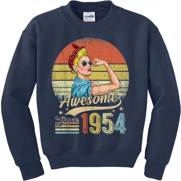 69 Year Old Awesome Since 1954 69th Birthday Gifts Kids Sweatshirt