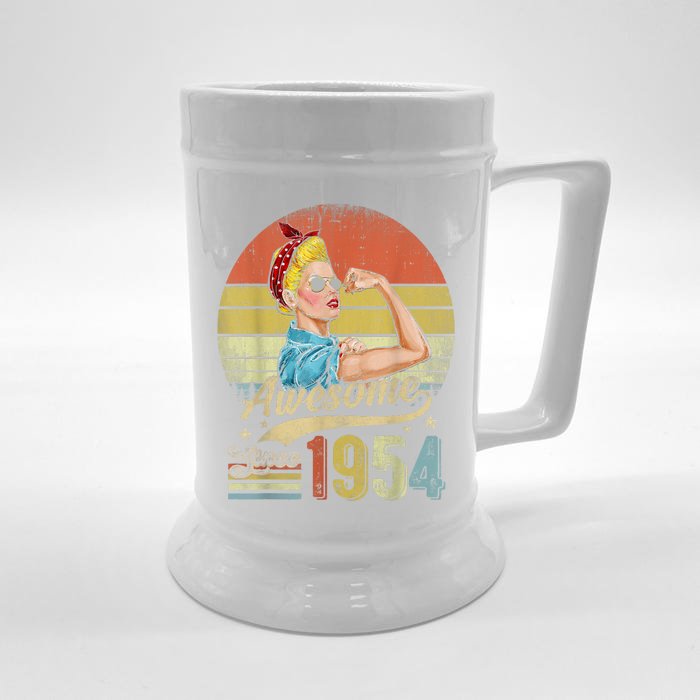 69 Year Old Awesome Since 1954 69th Birthday Gifts Front & Back Beer Stein