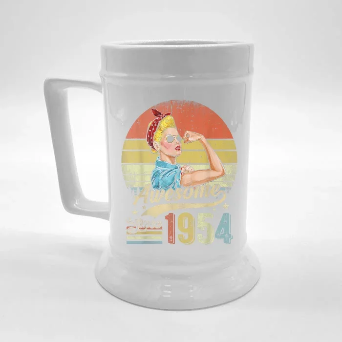 69 Year Old Awesome Since 1954 69th Birthday Gifts Front & Back Beer Stein