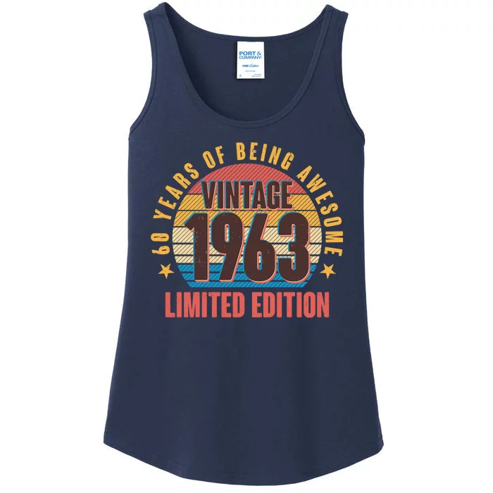 60 Years Of Being Awesome 1963 Limited Edition Vintage Retro Ladies Essential Tank