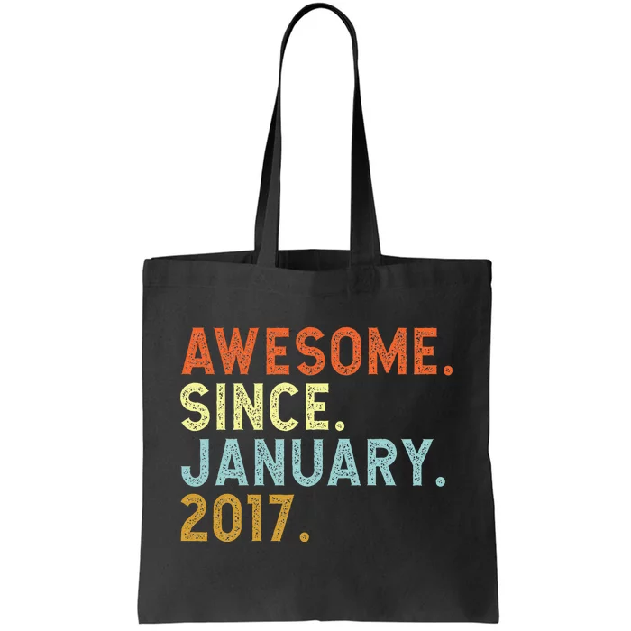 6 Years Old Awesome Since January 2017 6th 6 Birthday Tote Bag