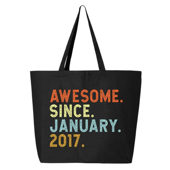 6 Years Old Awesome Since January 2017 6th 6 Birthday 25L Jumbo Tote