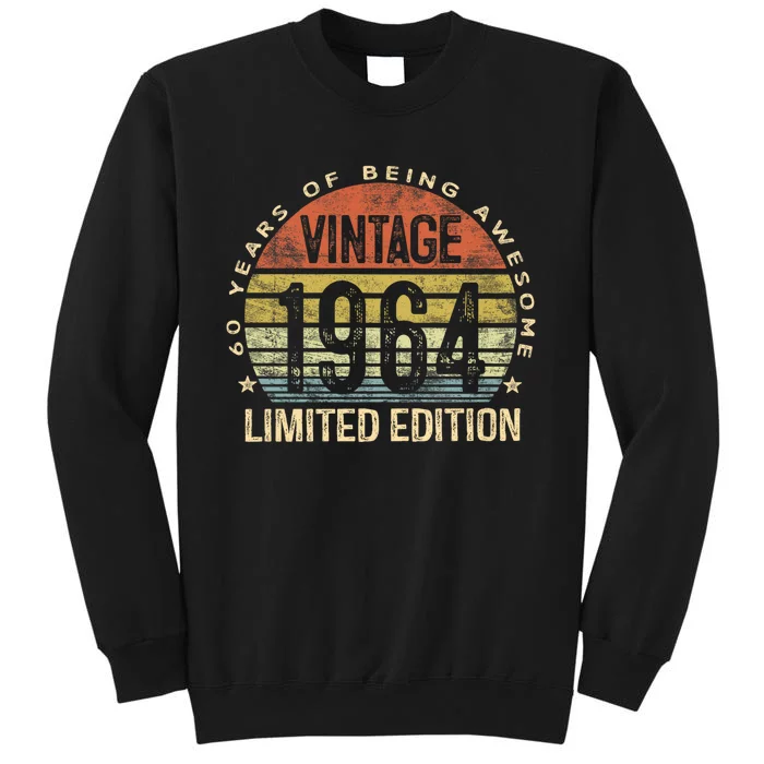 60 Year Old Gifts Vintage 1964 Limited Edition 60th Birthday Retro Tall Sweatshirt