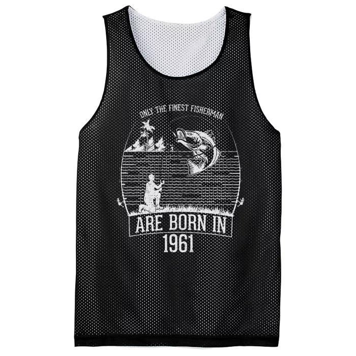 60 Year Old Bass Fishing Fisherman 1961 60th Birthday Mesh Reversible Basketball Jersey Tank